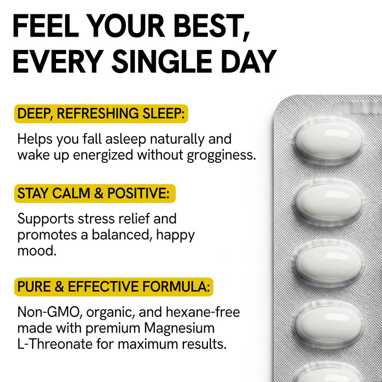 Magnesium L-Threonate 2000mg Softgels for Memory, Focus & Sleep Support