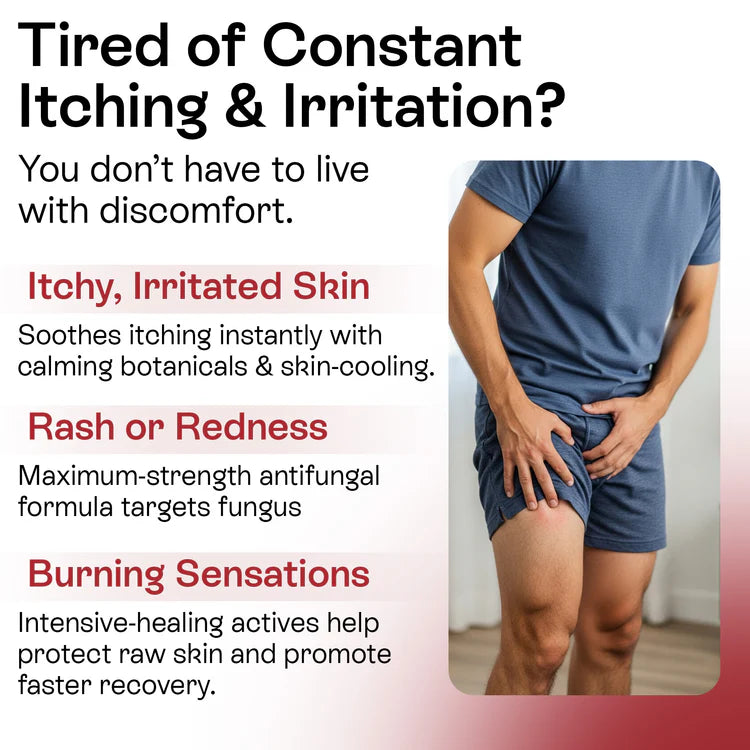 Jock Itch Antifungal Cream for Itching, Redness & Odor Relief
