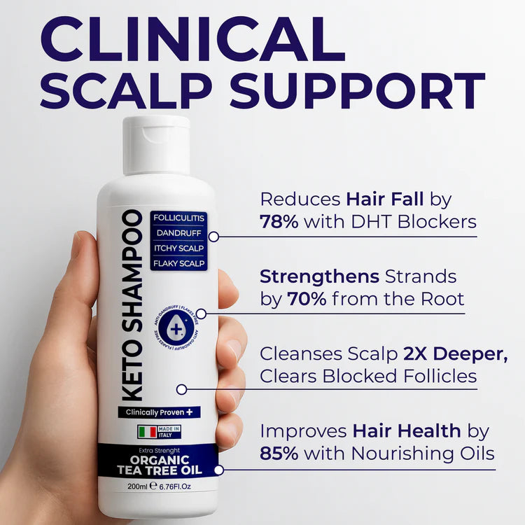Keto Shampoo for Dandruff, Psoriasis, Folliculitis & Seborrheic Dermatitis | Anti-Fungal Itchy Scalp Relief
