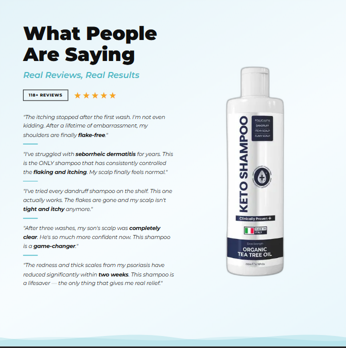 Keto Shampoo for Dandruff, Psoriasis, Folliculitis & Seborrheic Dermatitis | Anti-Fungal Itchy Scalp Relief