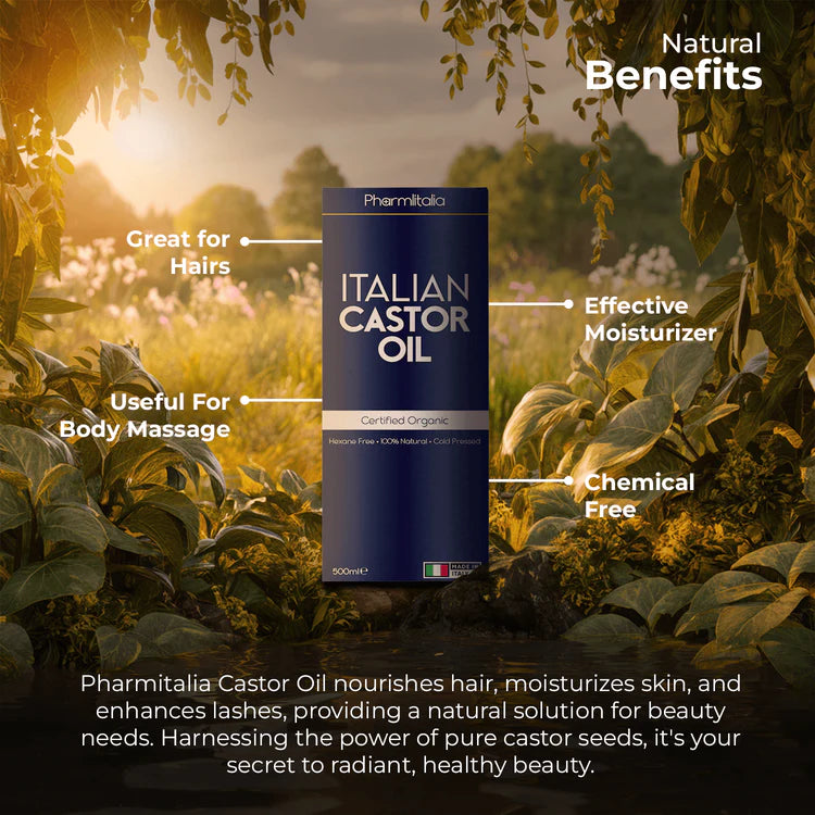 Organic Golden Castor Oil – Hair Growth, Lash & Brow Care, Skin & Nail Nourishment | 500ml