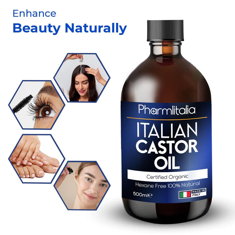 Organic Golden Castor Oil – Hair Growth, Lash & Brow Care, Skin & Nail Nourishment | 500ml