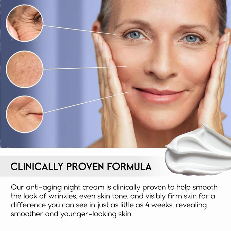 Anti-Aging Night Cream with Retinol, Hyaluronic Acid & Peptides | Wrinkle Repair, Firming & Overnight Hydration