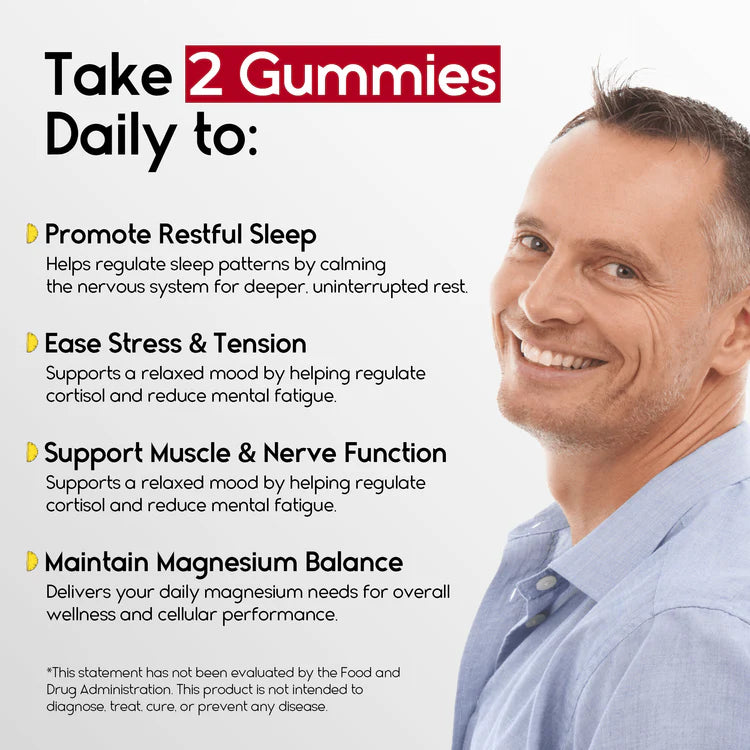 Magnesium Glycinate Gummies for Relaxation, Sleep & Muscle Support | Goji Berry Flavor