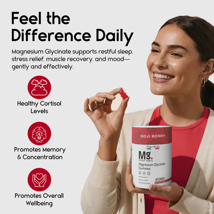 Magnesium Glycinate Gummies for Relaxation, Sleep & Muscle Support | Goji Berry Flavor