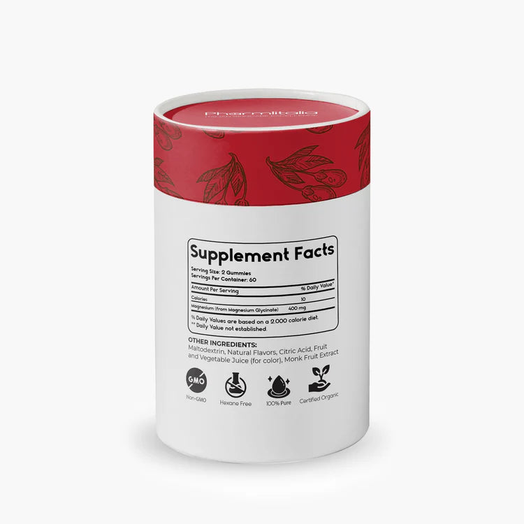 Magnesium Glycinate Gummies for Relaxation, Sleep & Muscle Support | Goji Berry Flavor
