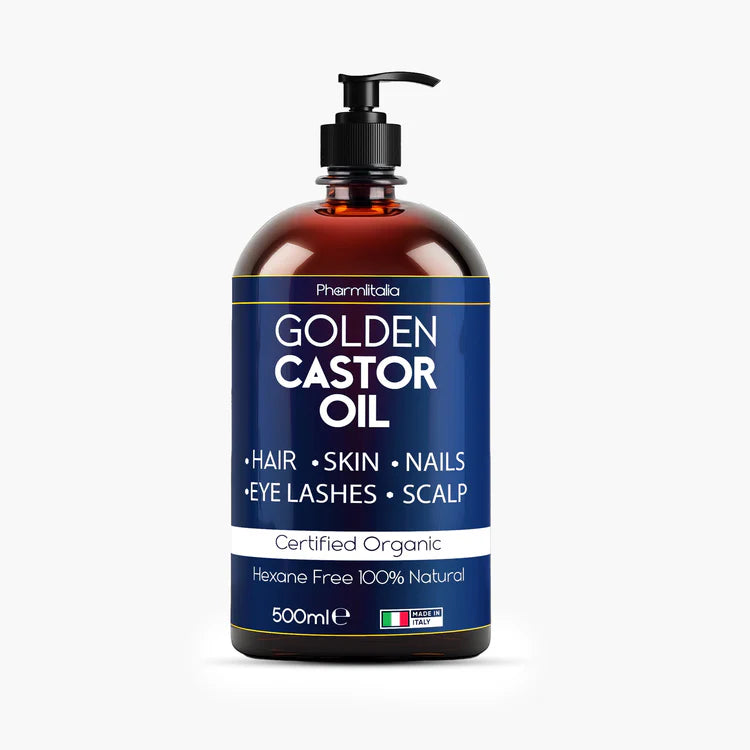Organic Golden Castor Oil – Hair Growth, Lash & Brow Care, Skin & Nail Nourishment | 500ml